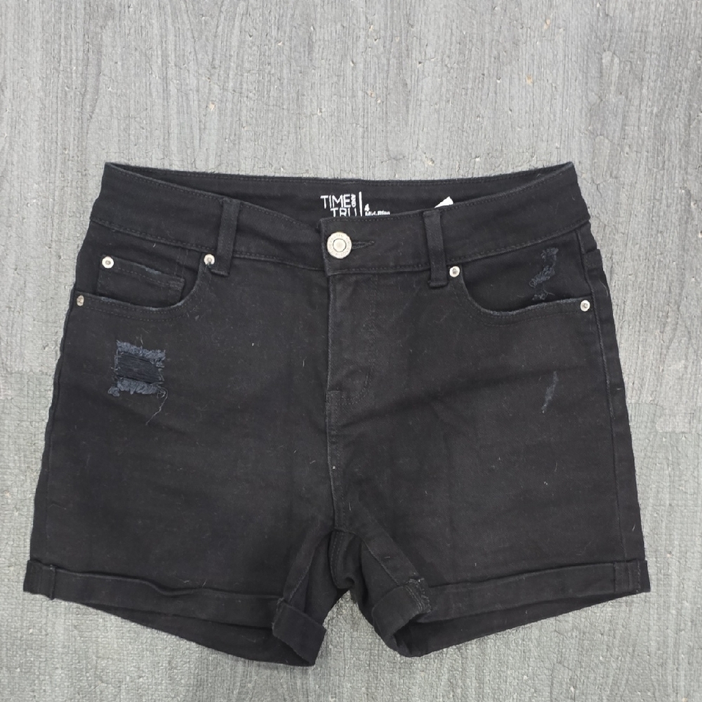 Time and Tru Black Jean Shorts